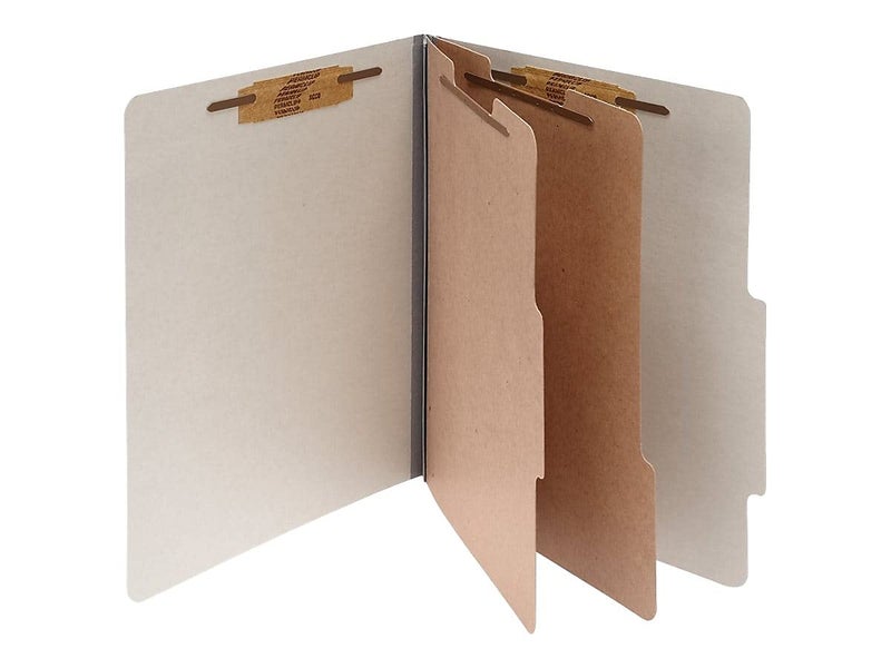 ACCO Brands ACCO 15056 ACCO Pressboard 25-Point Classification Folders, Ltr, 6-Section, Mist GY, 10/Box - Image 2